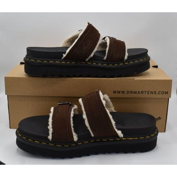 Dr Martens Mens Size 13 Myles Brown Suede Buckle Slide Sandals Shoes main image 4